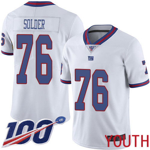 Youth New York Giants #76 Nate Solder Limited White Rush Vapor Untouchable 100th Season Football NFL Jersey->women nfl jersey->Women Jersey